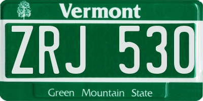 VT license plate ZRJ530