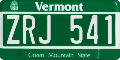 VT license plate ZRJ541