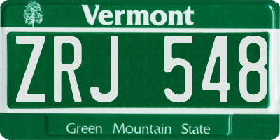 VT license plate ZRJ548