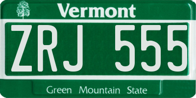VT license plate ZRJ555