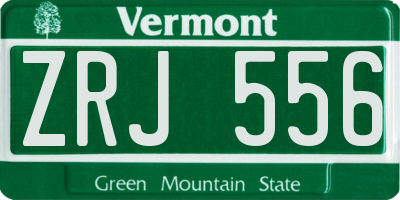 VT license plate ZRJ556