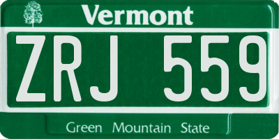 VT license plate ZRJ559