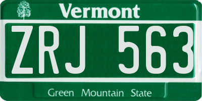 VT license plate ZRJ563