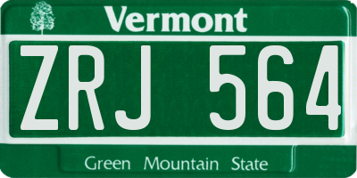VT license plate ZRJ564