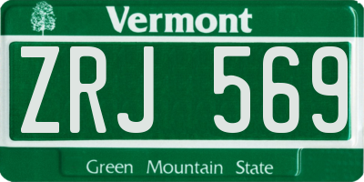 VT license plate ZRJ569