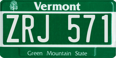VT license plate ZRJ571