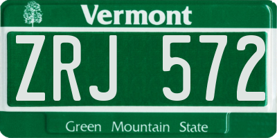 VT license plate ZRJ572