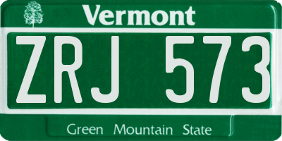 VT license plate ZRJ573