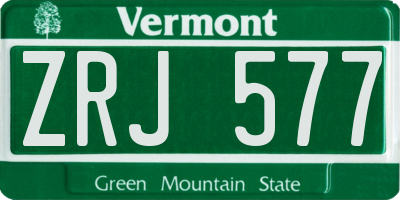 VT license plate ZRJ577