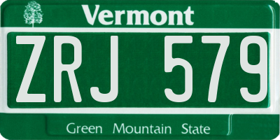 VT license plate ZRJ579