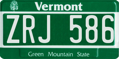 VT license plate ZRJ586