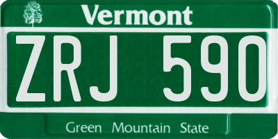 VT license plate ZRJ590