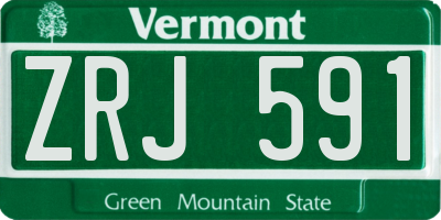 VT license plate ZRJ591