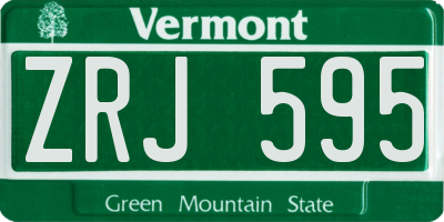 VT license plate ZRJ595