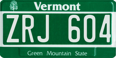 VT license plate ZRJ604