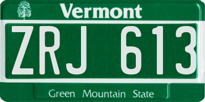 VT license plate ZRJ613