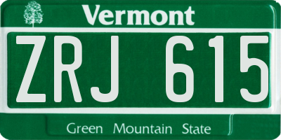 VT license plate ZRJ615