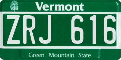 VT license plate ZRJ616