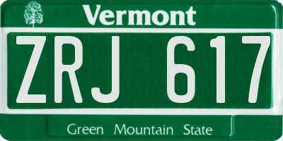 VT license plate ZRJ617