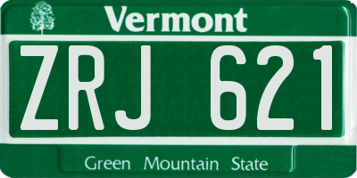 VT license plate ZRJ621