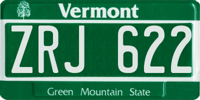 VT license plate ZRJ622