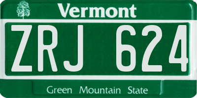 VT license plate ZRJ624