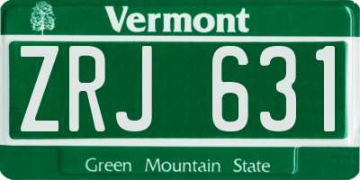 VT license plate ZRJ631