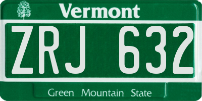 VT license plate ZRJ632
