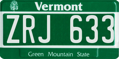 VT license plate ZRJ633