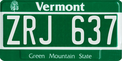 VT license plate ZRJ637