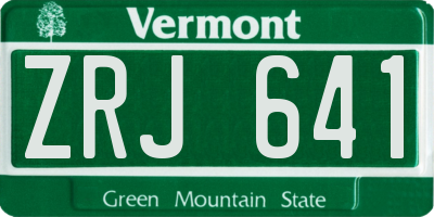 VT license plate ZRJ641