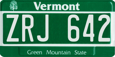 VT license plate ZRJ642