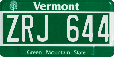 VT license plate ZRJ644