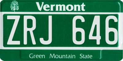 VT license plate ZRJ646