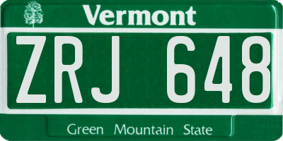 VT license plate ZRJ648