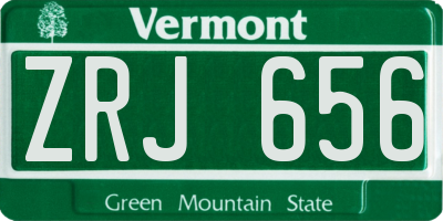 VT license plate ZRJ656