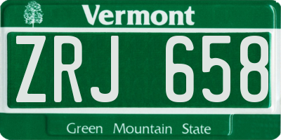 VT license plate ZRJ658