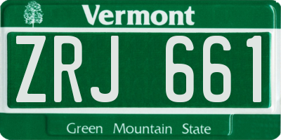 VT license plate ZRJ661