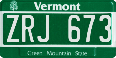 VT license plate ZRJ673