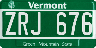 VT license plate ZRJ676