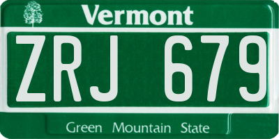 VT license plate ZRJ679