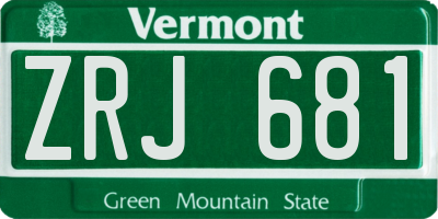 VT license plate ZRJ681