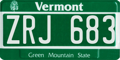 VT license plate ZRJ683