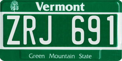 VT license plate ZRJ691