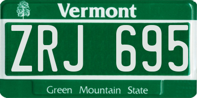 VT license plate ZRJ695