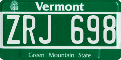 VT license plate ZRJ698