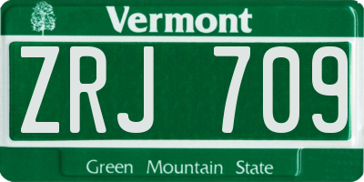 VT license plate ZRJ709