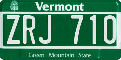 VT license plate ZRJ710