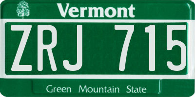 VT license plate ZRJ715