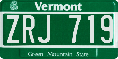 VT license plate ZRJ719